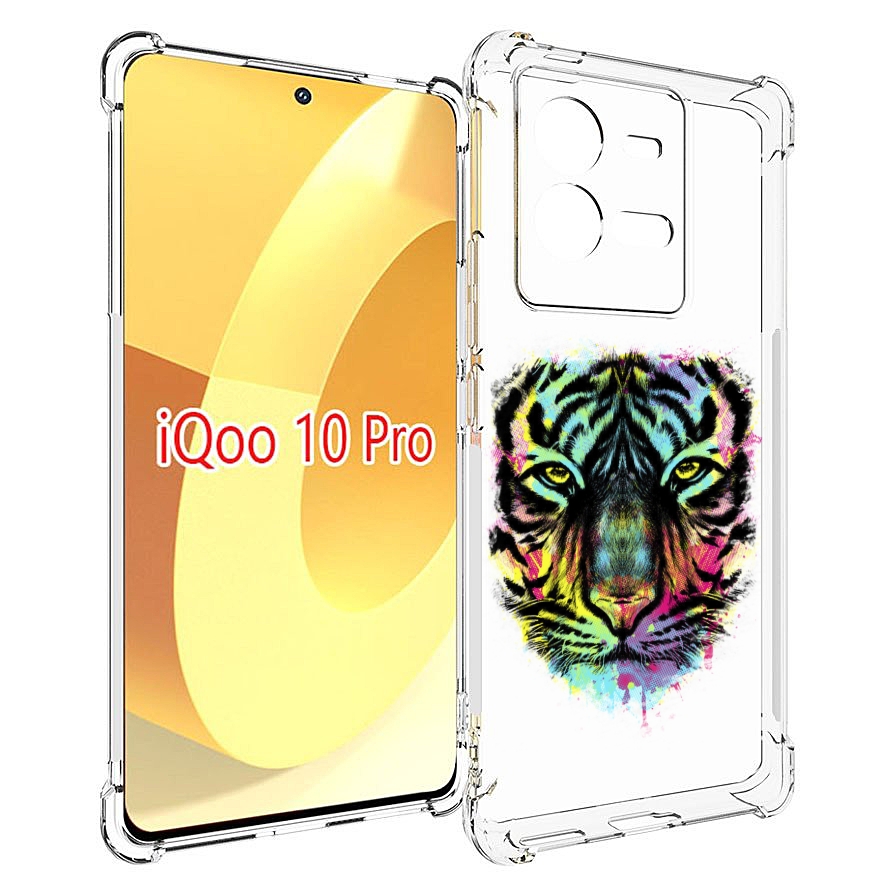 

Чехол MyPads Тигр 1 для Vivo iQOO 10 Pro, Прозрачный, Tocco