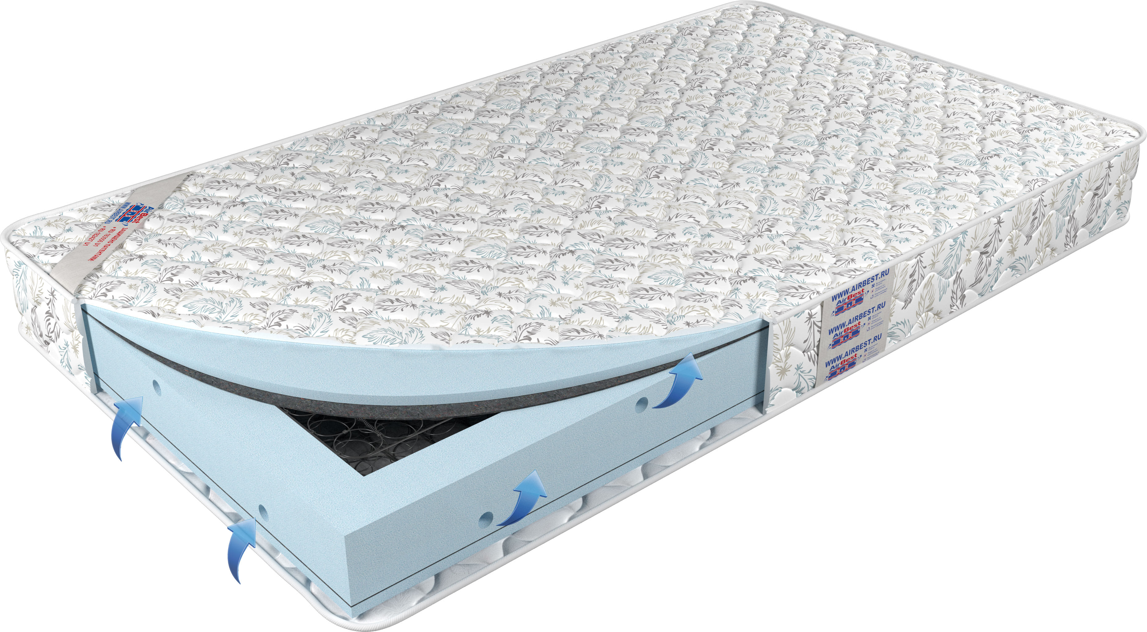 

Матрас Airbest Easy BON 100x200x18, Белый, Матрас Airbest Easy BON