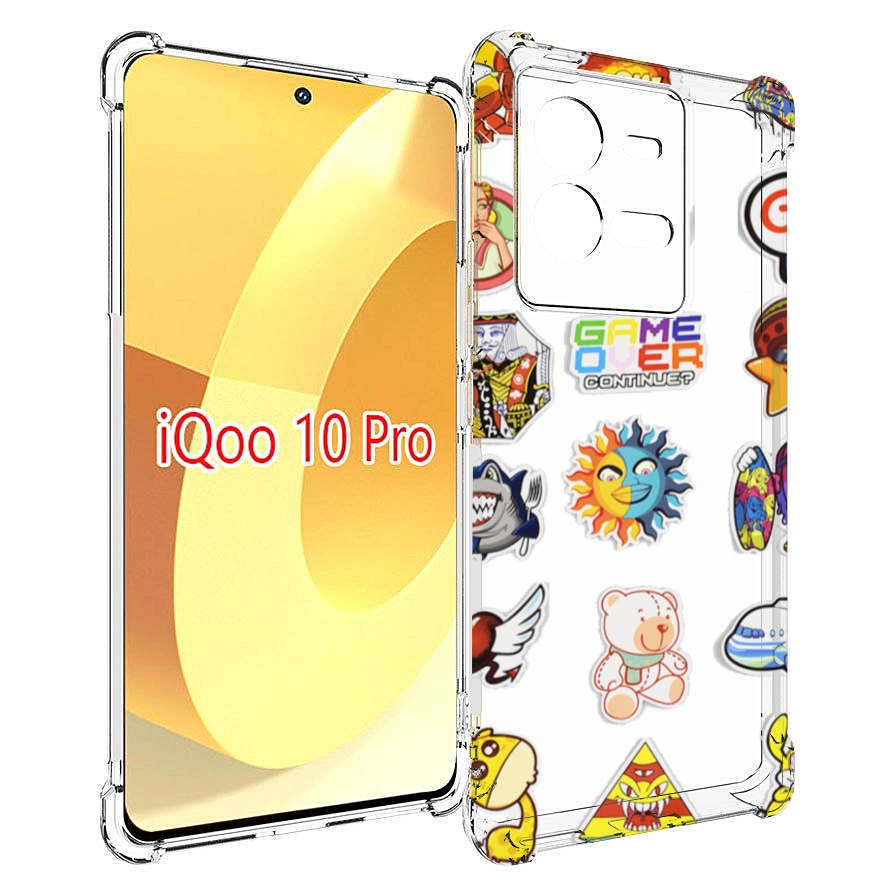 

Чехол MyPads Стикеры для Vivo iQOO 10 Pro, Прозрачный, Tocco