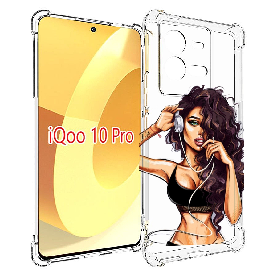 

Чехол MyPads Спортивная-девушка женский для Vivo iQOO 10 Pro, Прозрачный, Tocco