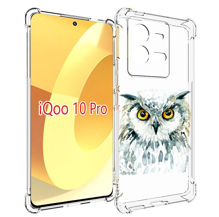 

Чехол MyPads Серьезная сова для Vivo iQOO 10 Pro, Прозрачный, Tocco
