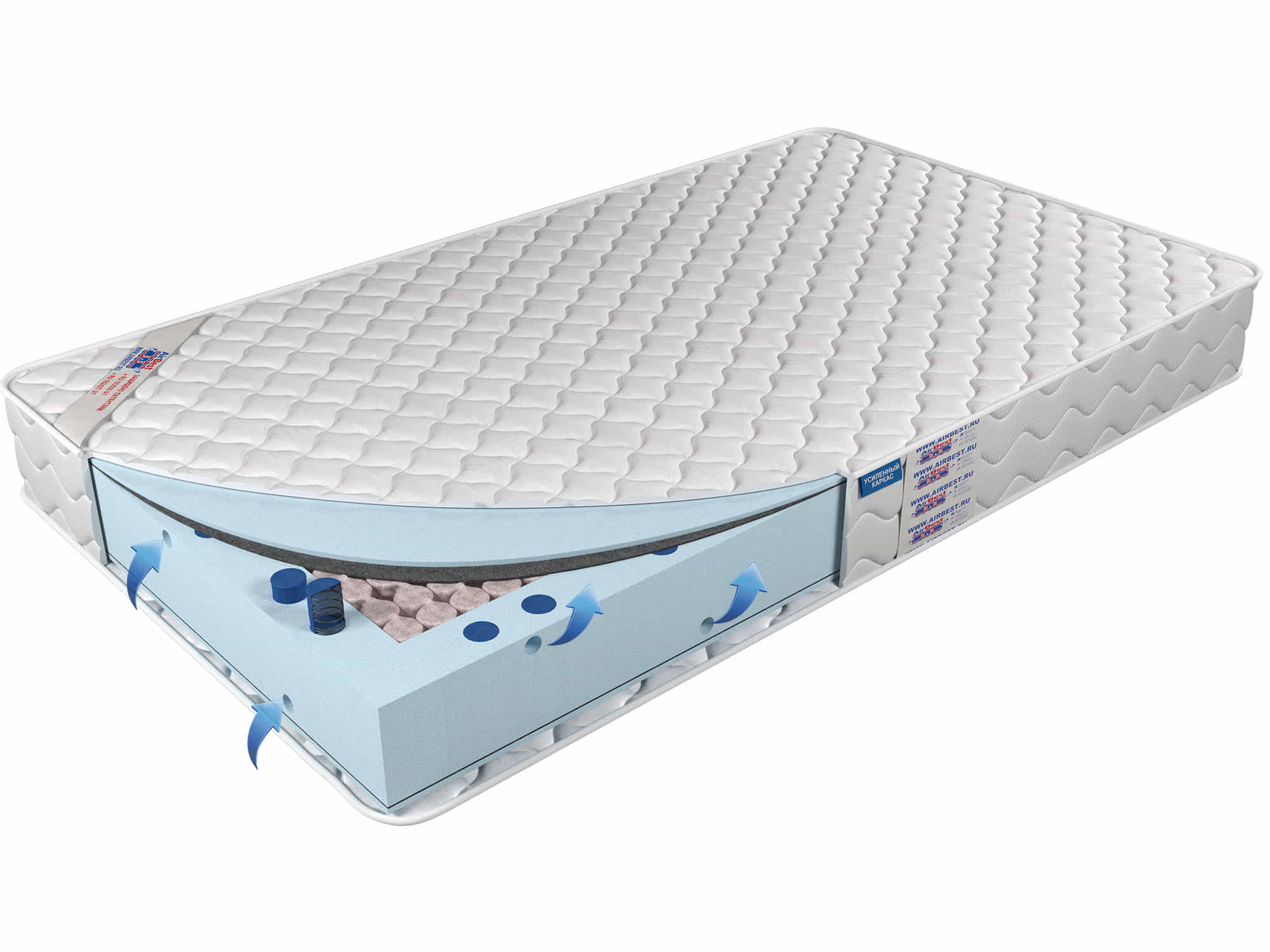 

Матрас Airbest Donk s1000 130x200x19, Белый, Матрас Airbest Donk s1000