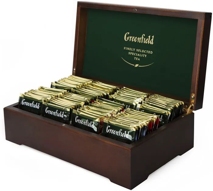 

Подарочный набор чая в пакетиках Greenfield, деревянная шкатулка, 8 видов, 96 шт