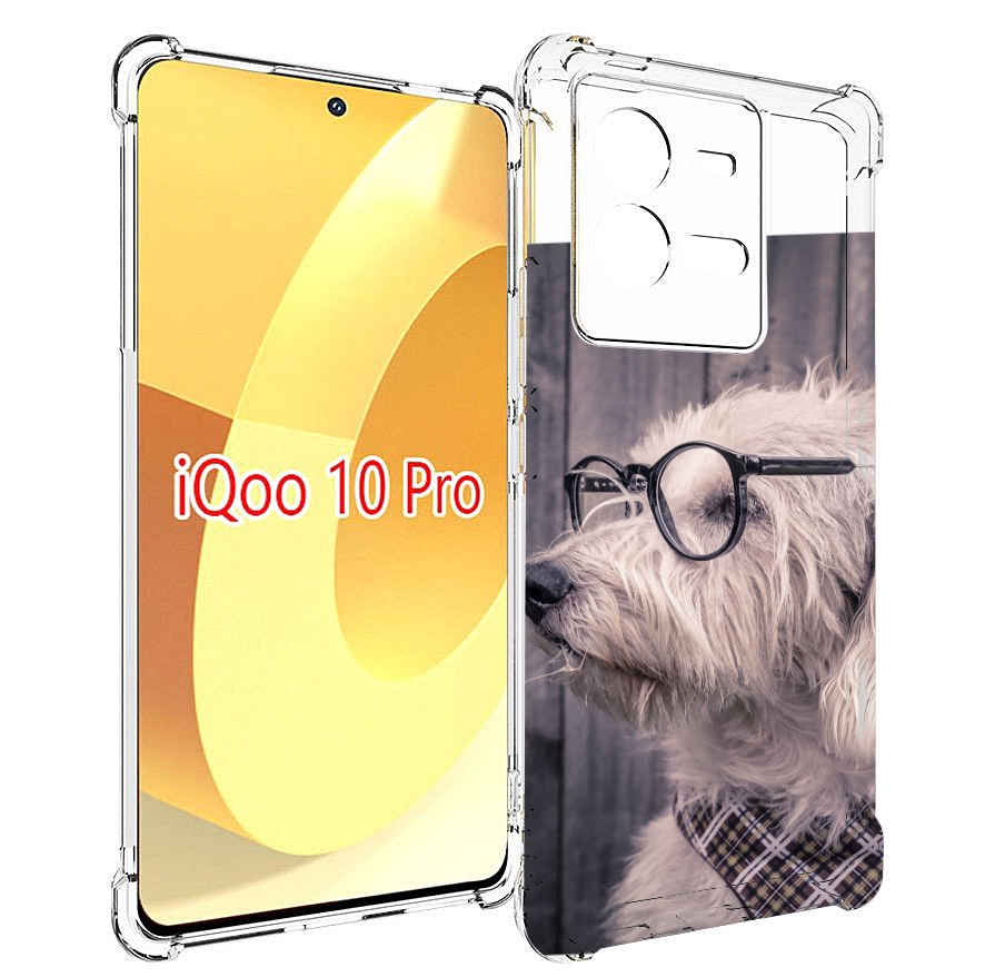 

Чехол MyPads Собака-в-очках для Vivo iQOO 10 Pro, Прозрачный, Tocco