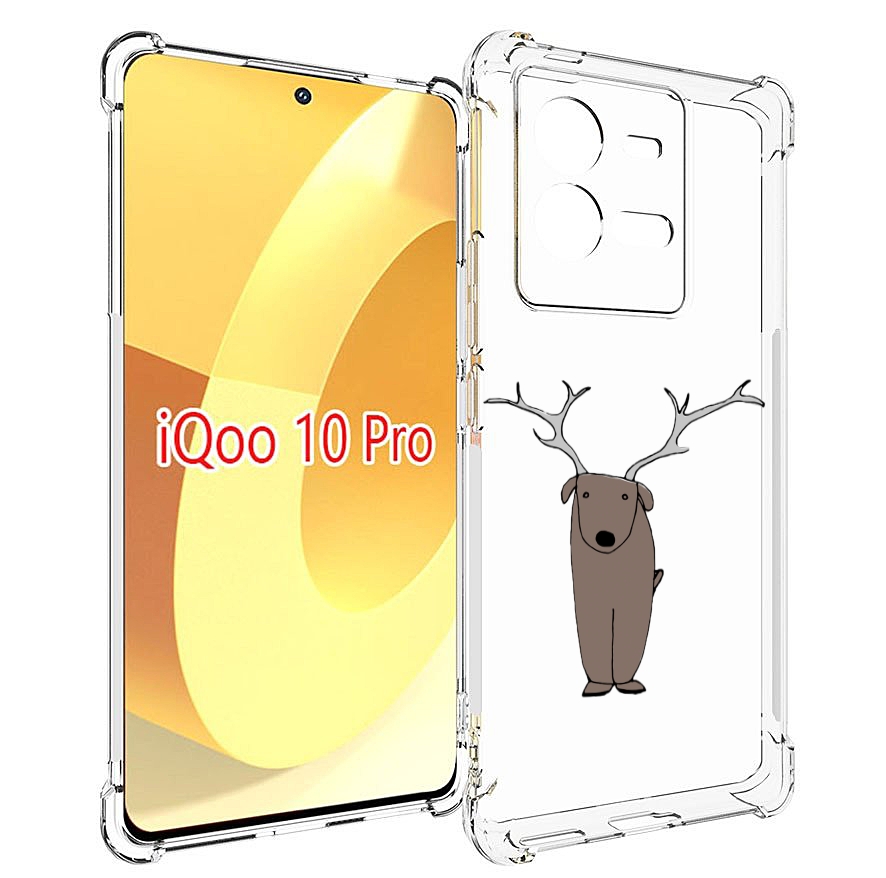 

Чехол MyPads Собака олень для Vivo iQOO 10 Pro, Прозрачный, Tocco