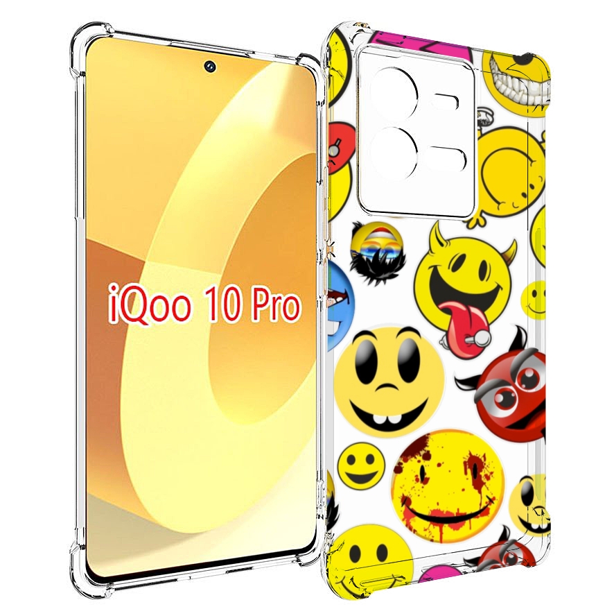 

Чехол MyPads Смайлики для Vivo iQOO 10 Pro, Прозрачный, Tocco