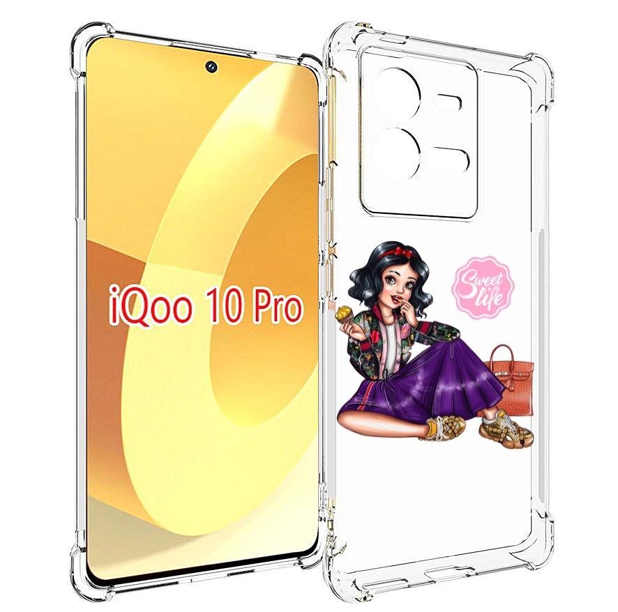 

Чехол MyPads Сладкая-жизнь женский для Vivo iQOO 10 Pro, Прозрачный, Tocco