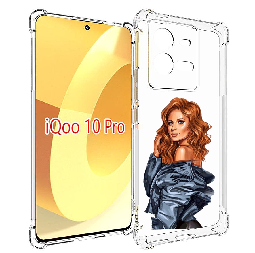

Чехол MyPads Рыжая-девушка женский для Vivo iQOO 10 Pro, Прозрачный, Tocco