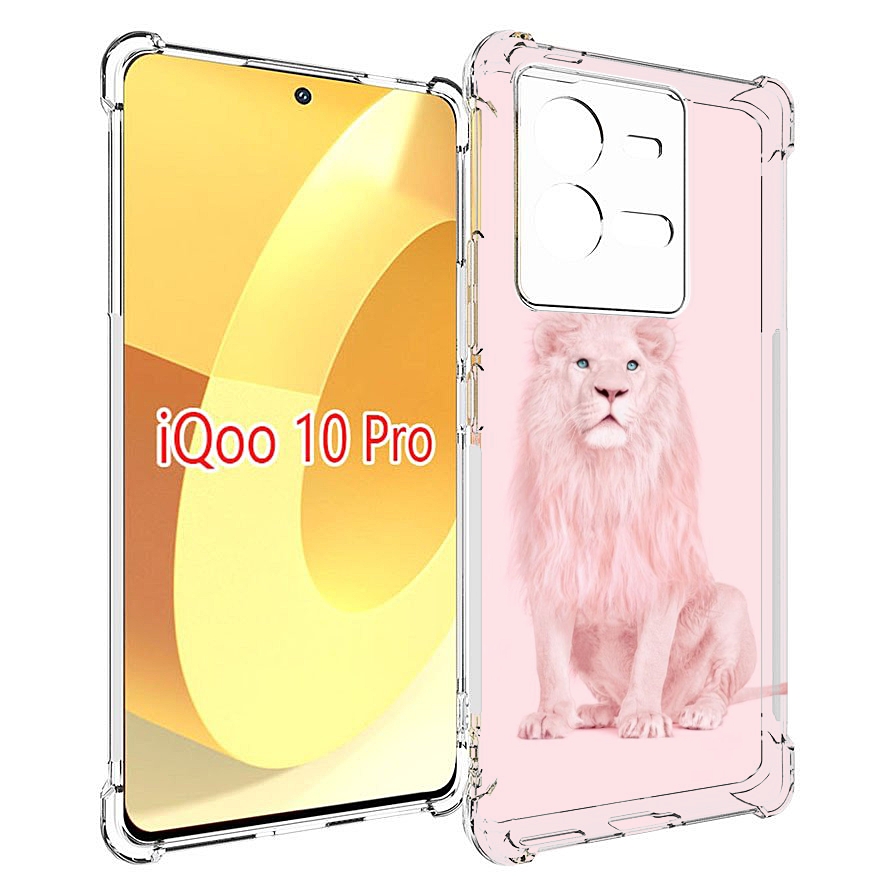 

Чехол MyPads Розовый-лев для Vivo iQOO 10 Pro, Прозрачный, Tocco
