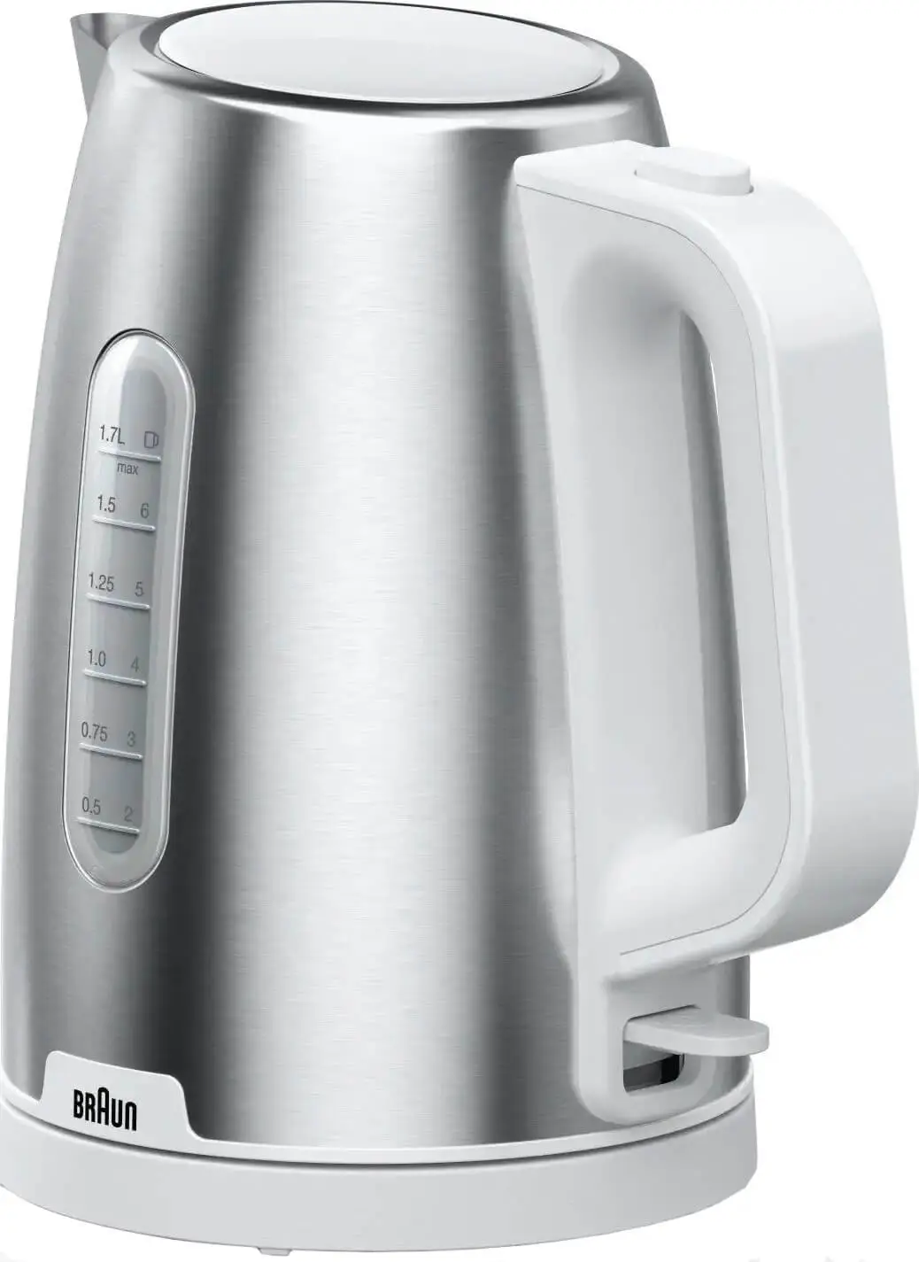 Чайник электрический Braun WK1500WH 1.7 л белый, серебристый pdto новый 1500 мл чайник из нержавеющей стали кофейник с ситечком для домашнего кафе отеля