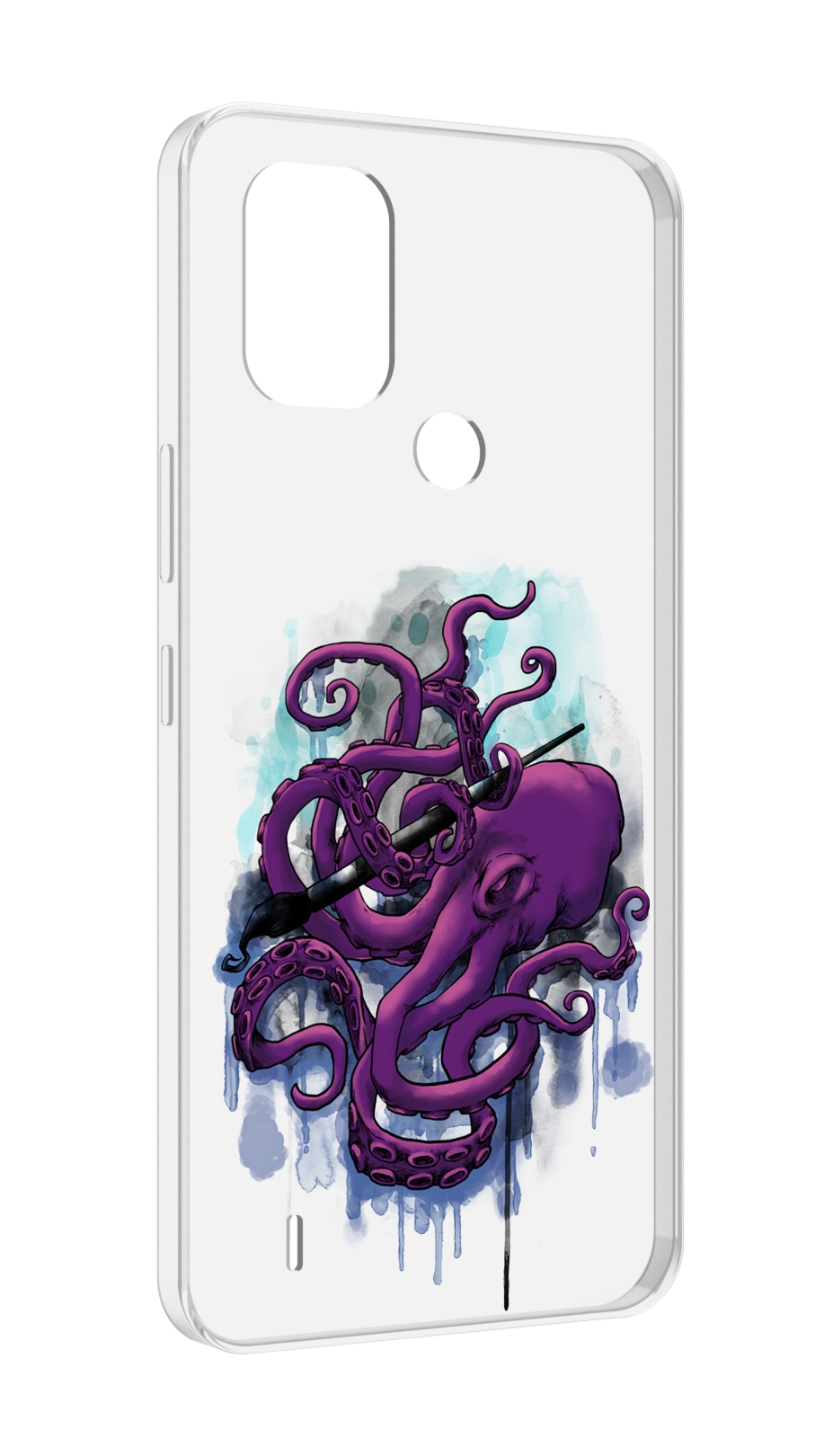 

Чехол MyPads фиолетовый осьминог для Nokia C31, Прозрачный, Tocco