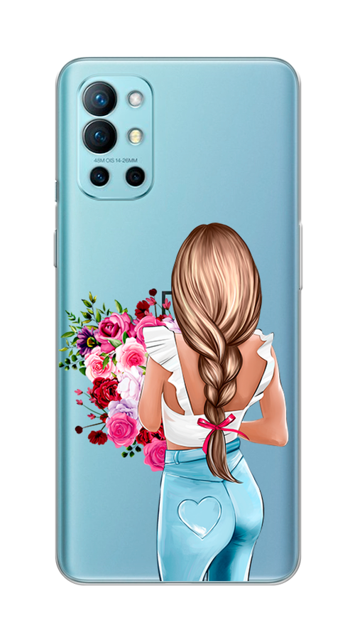 

Чехол на OnePlus 9R "Девушка с цветами", Коричневый;розовый;голубой, 151650-6
