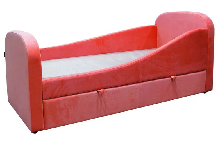 

Детская кровать Сиба 70x160 красный микровелюр, Сиба
