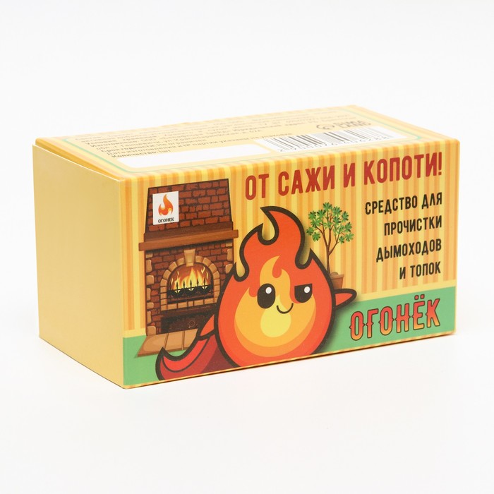 Брикет для удаления сажи в каминах и печах Огонек, мини, 1 шт.