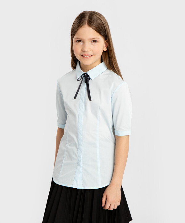 

Рубашка детская Button Blue 224BBGS22181800, голубой, 128, 224BBGS22181800