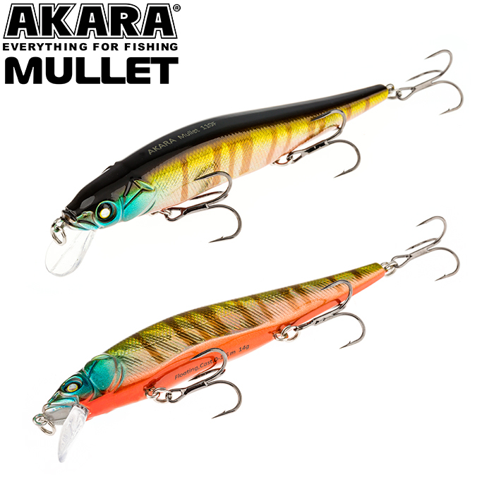 

Воблер Akara Mullet 110F 14 гр 1/2 oz 4,3 in A206, Разноцветный, Mullet