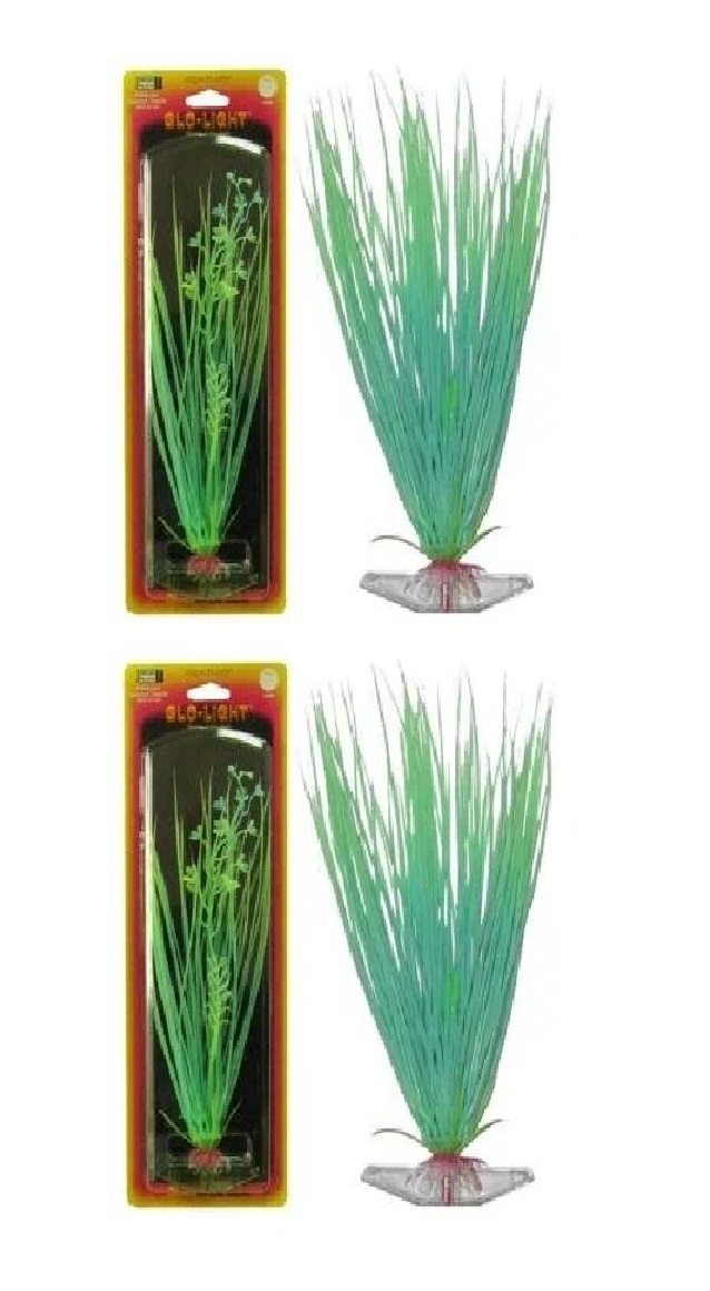 Растение для аквариума Penn-Plax Hairgrass светящееся, сине-зеленое, 2 шт по 27 см