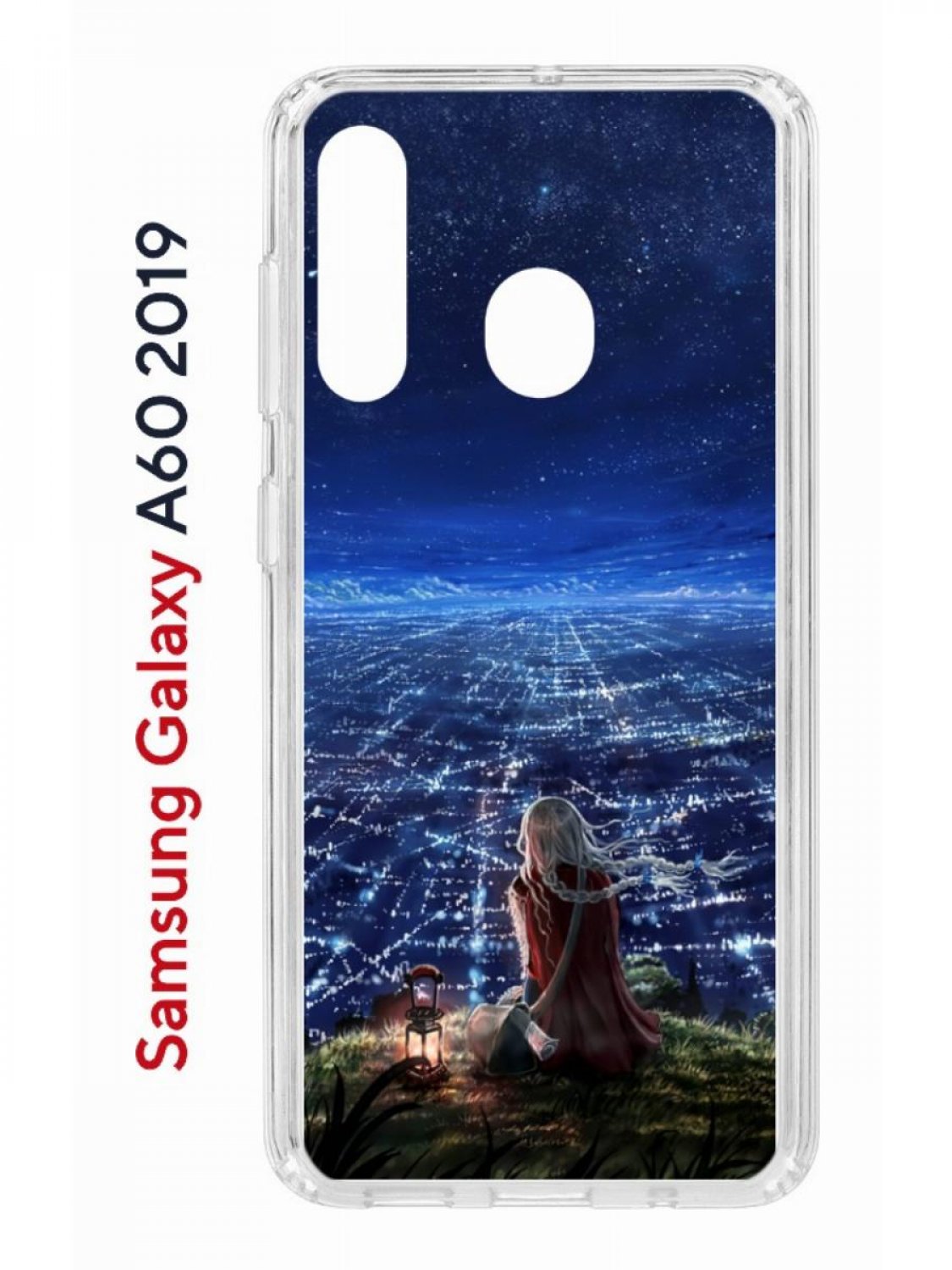 Чехол на Samsung Galaxy A60 2019 с принтом Kruche Print Ночные Огни противоударный бампер