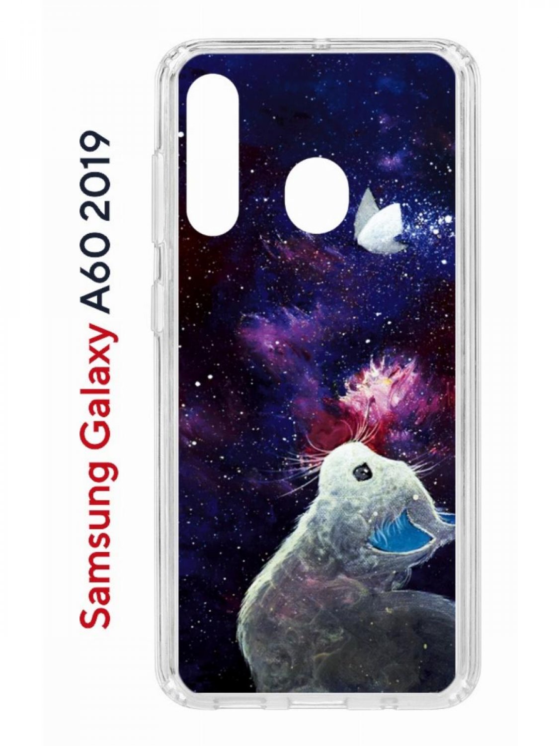 фото Чехол на samsung galaxy a60 2019 с принтом kruche print мотылёк противоударный бампер кruче