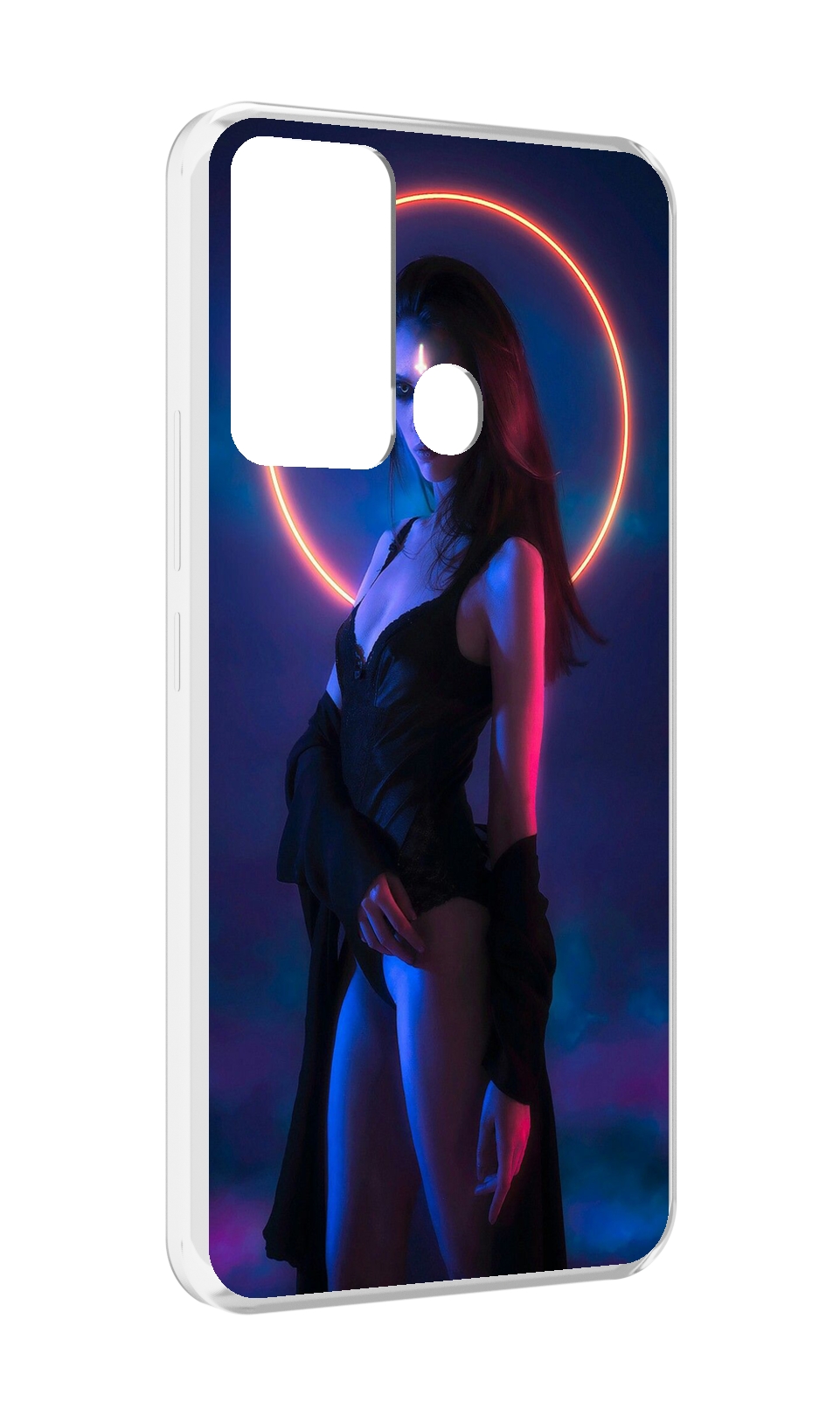 

Чехол MyPads девушка с неоновым кругом женский для Infinix Hot 12i, Прозрачный, Tocco