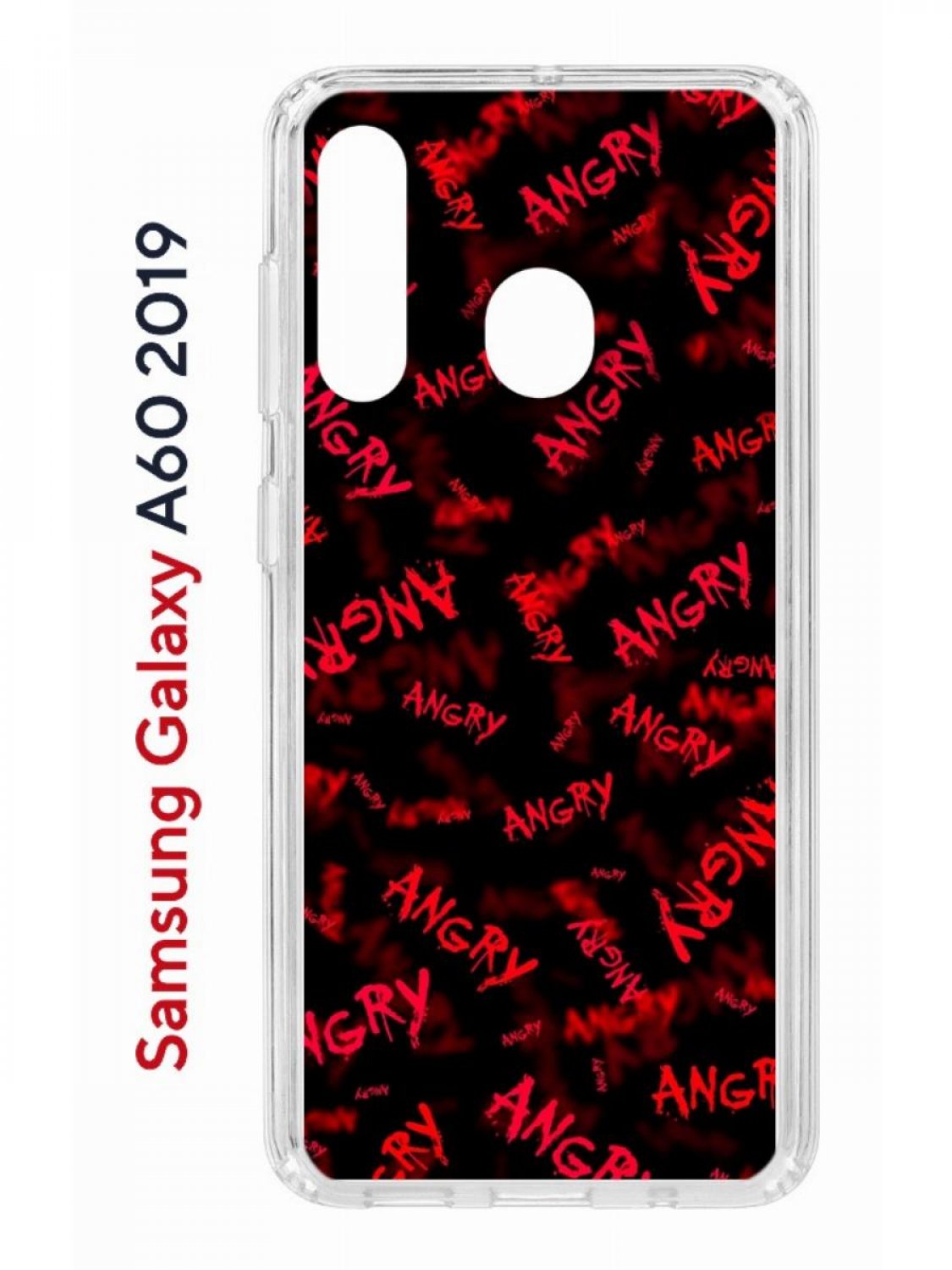 фото Чехол на samsung galaxy a60 2019 с принтом kruche print angry противоударный бампер кruче