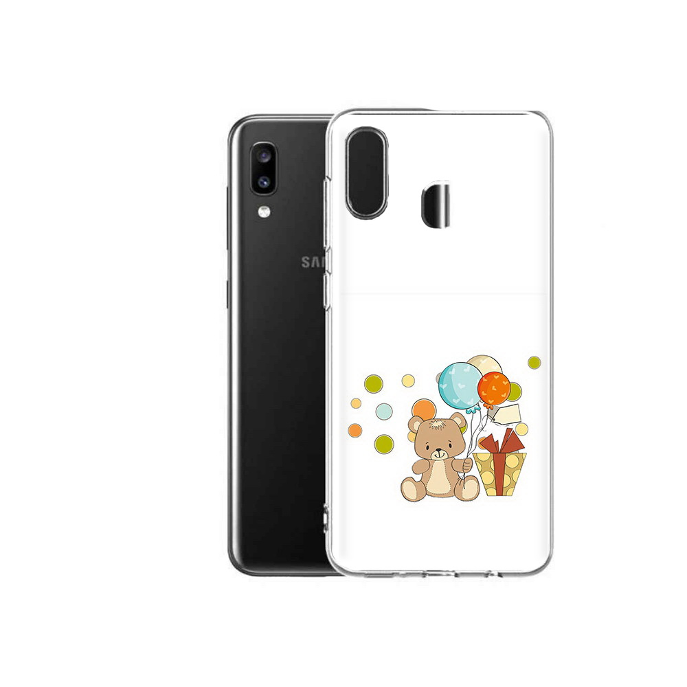 

Чехол MyPads Tocco для Samsung Galaxy A20 медвеженок с подарком, Прозрачный, Tocco