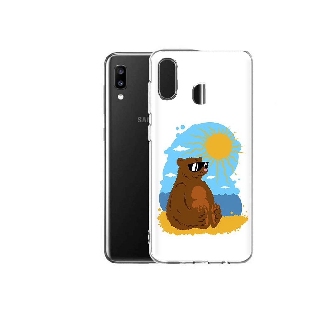 

Чехол MyPads Tocco для Samsung Galaxy A20 медведь на чиле, Прозрачный, Tocco
