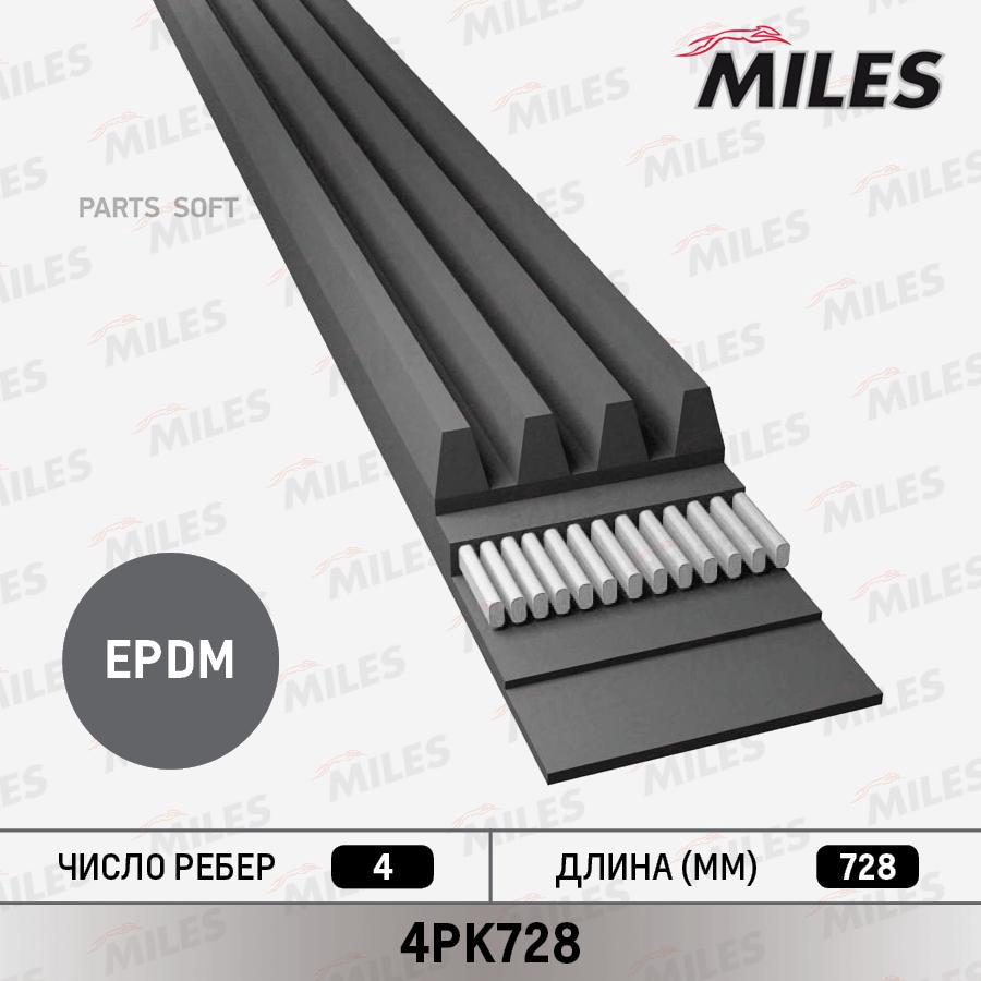 MILES Ремень поликлиновой 4PK728