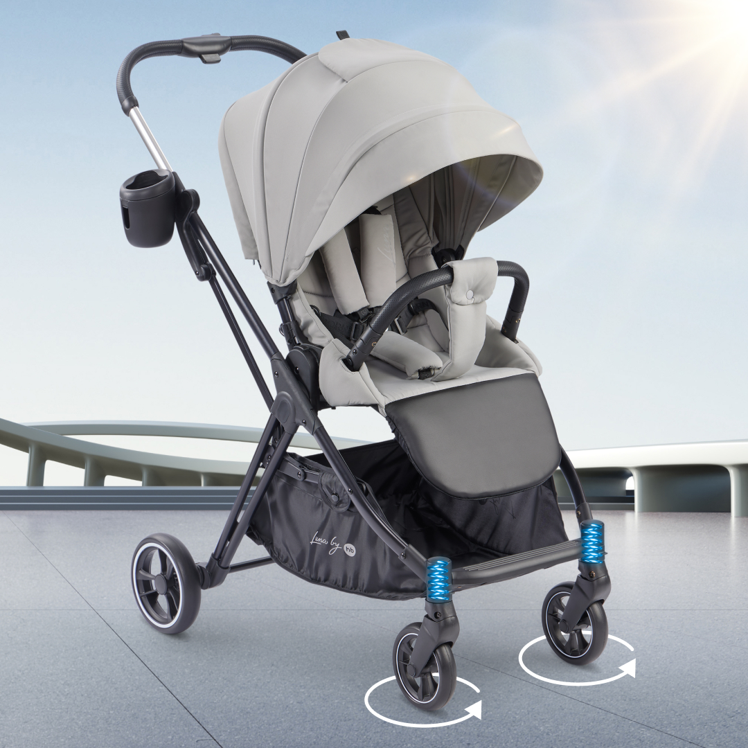 Коляска прогулочная детская Happy Baby Luna light grey, 6м+