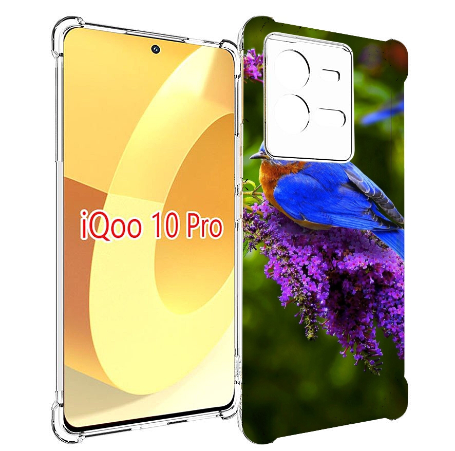 

Чехол MyPads Птица-сиреневая для Vivo iQOO 10 Pro, Прозрачный, Tocco