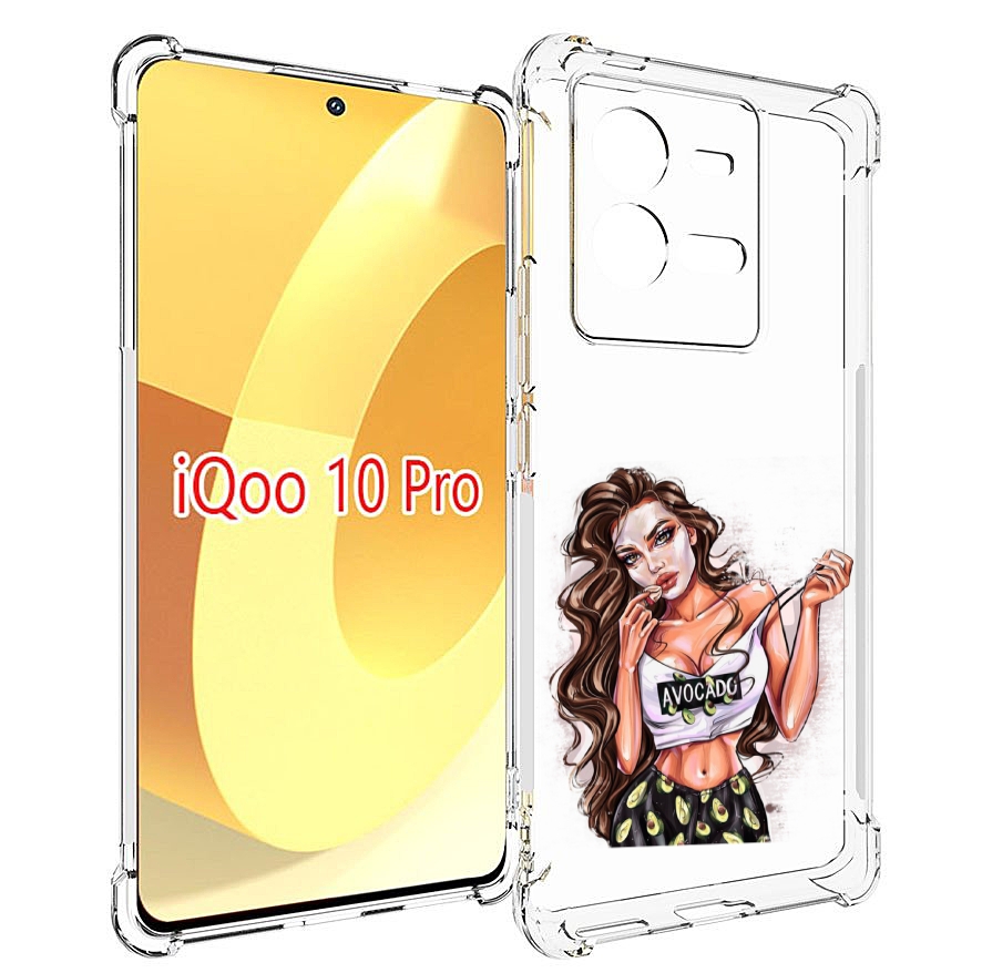 

Чехол MyPads Продукты на дом с доставкой женский для Vivo iQOO 10 Pro, Прозрачный, Tocco