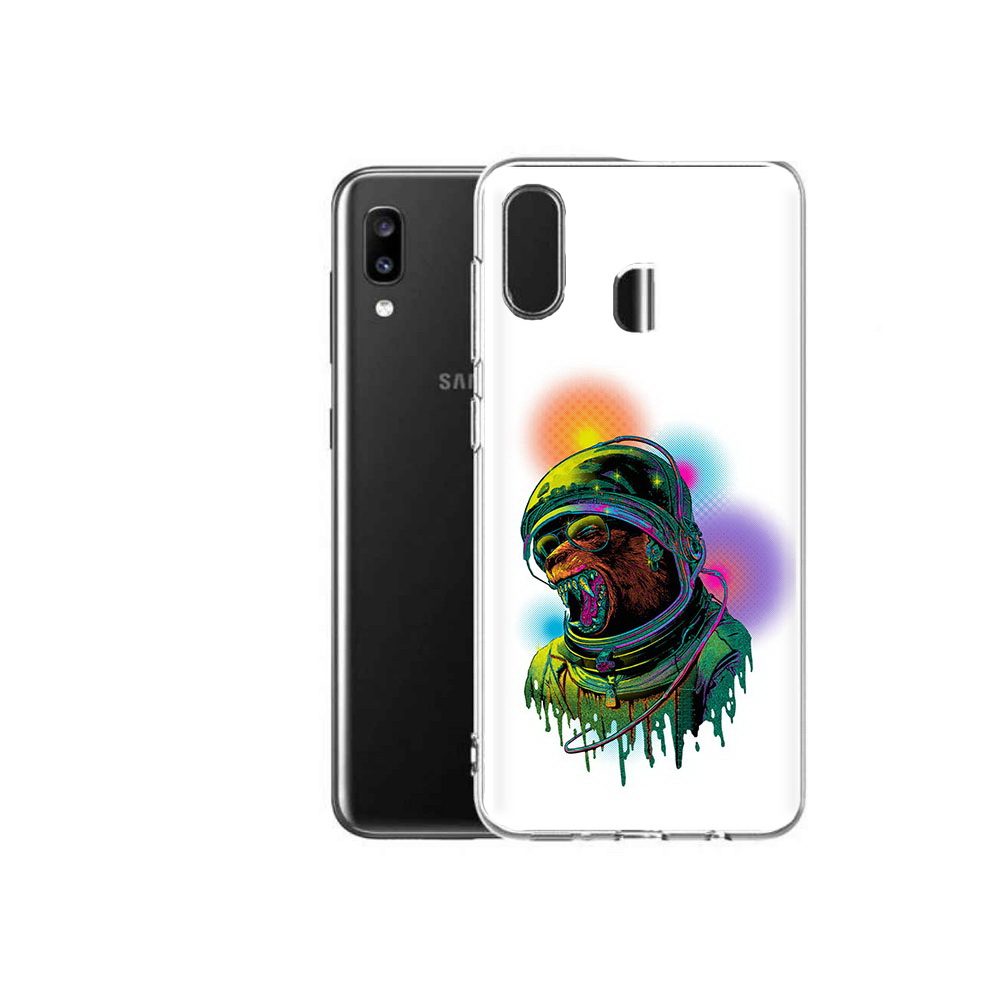 

Чехол MyPads Tocco для Samsung Galaxy A20 медведь космонавт, Прозрачный, Tocco