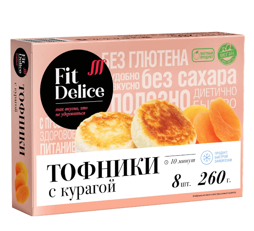 

Сырники Fit Delice с курагой замороженные 260 г