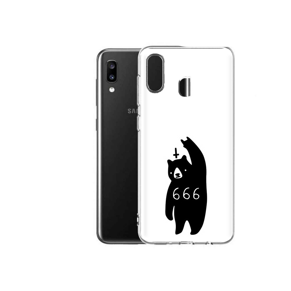 

Чехол MyPads Tocco для Samsung Galaxy A20 медведь 666, Прозрачный, Tocco