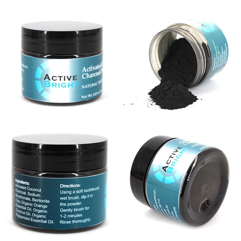 фото Кокосовый уголь для отбеливания зубов activated coconut charcoal powder wisdom