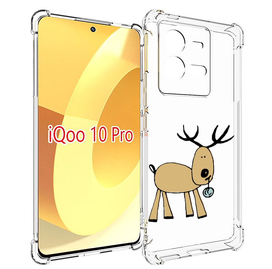 

Чехол MyPads Олень с шариком для Vivo iQOO 10 Pro, Прозрачный, Tocco