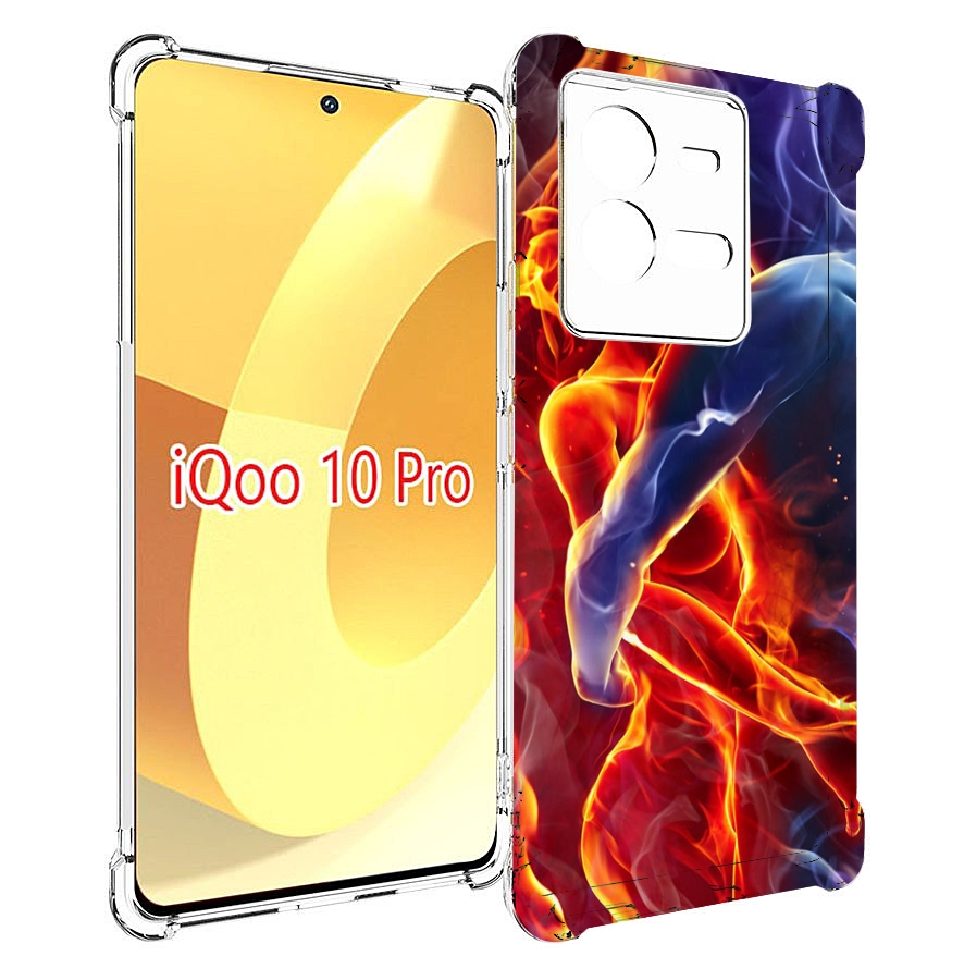 

Чехол MyPads Огонь-вода для Vivo iQOO 10 Pro, Прозрачный, Tocco