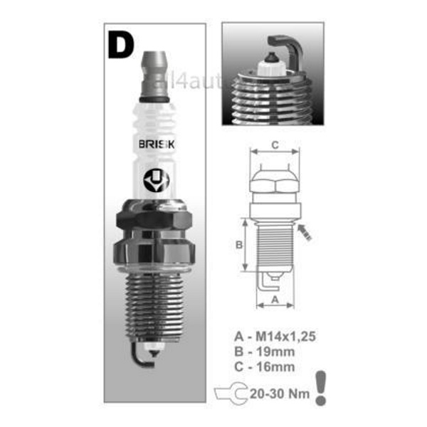 фото Свеча зажигания brisk platin dr15yp1 brick