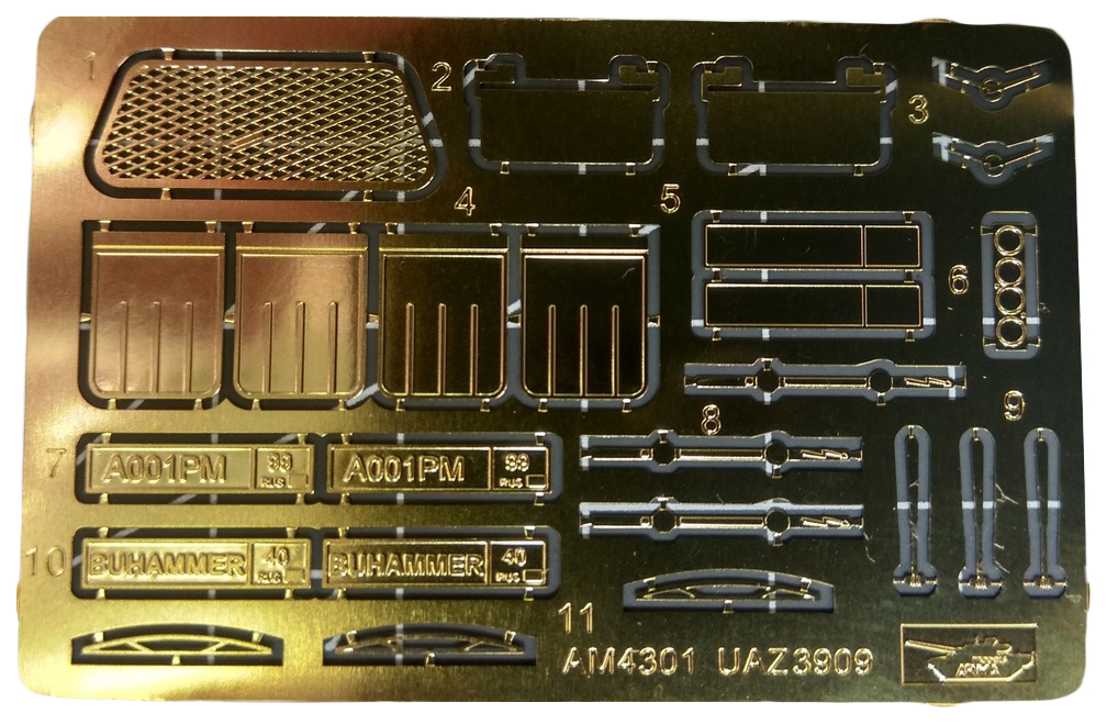 AM4301 Фототравление на модель УАЗ 3909 Буханка43001