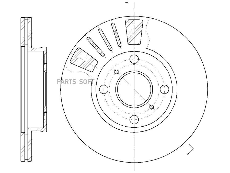 Диск тормозной вентилируемый G-brake GR-02135