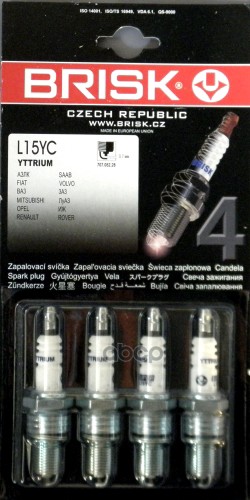 фото Свечи brisk yttrium (чехия) к-т 4шт. brisk l15yc brick