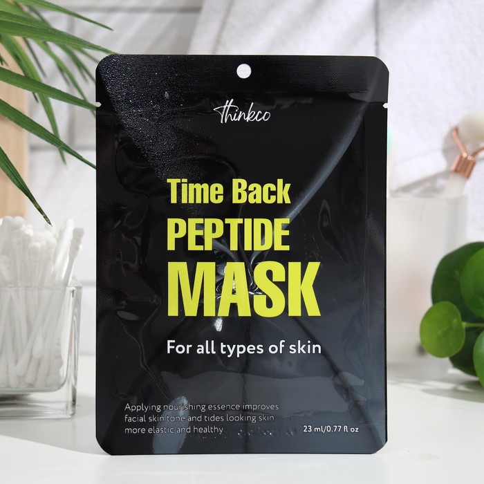 Маска тканевая для лица с пептидами Thinkco 23 мл thinkco маска салфетка для лица с пептидами time back peptide mask 23 0