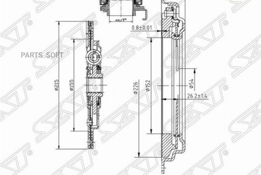 

SAT к-кт сцепления MAZDA 6 2/2,3 04- D=215