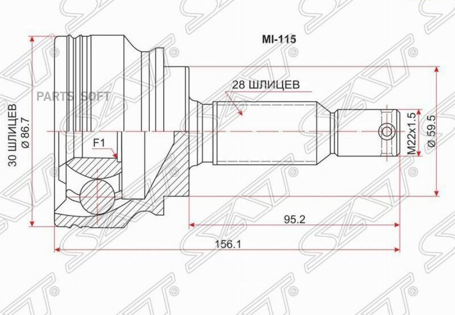 

SAT Шрус наружный MITSUBISHI LANCER X 4A91 07-
