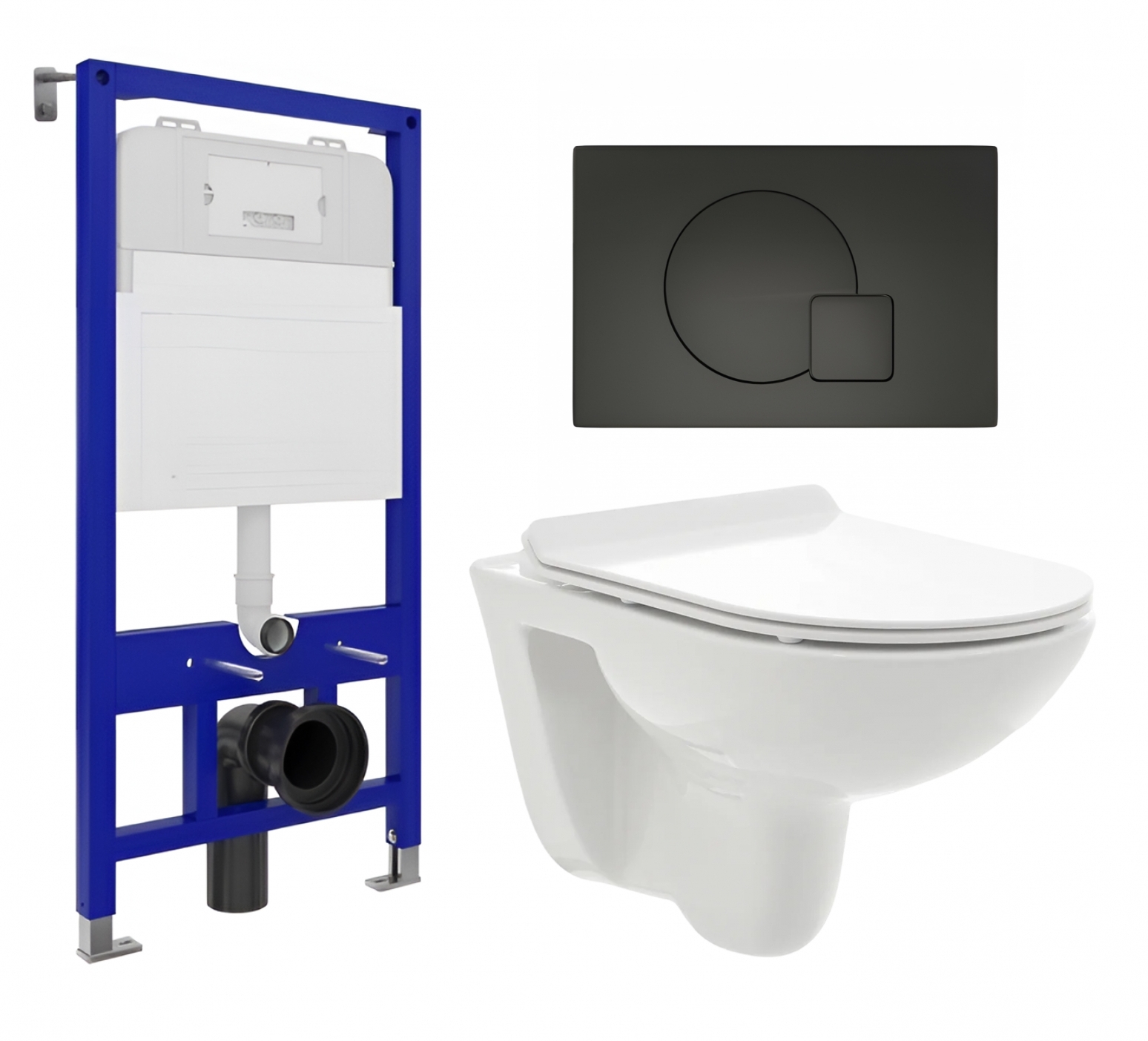 Комплект инсталляция Enio Tecnico унитаз AQUAme кнопка черная матовая 544575 34702₽