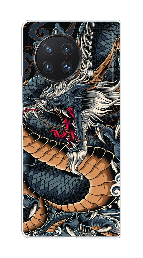 

Чехол на Vivo X Fold "Japanese Dragon", Коричневый;черный;синий, 266750-1