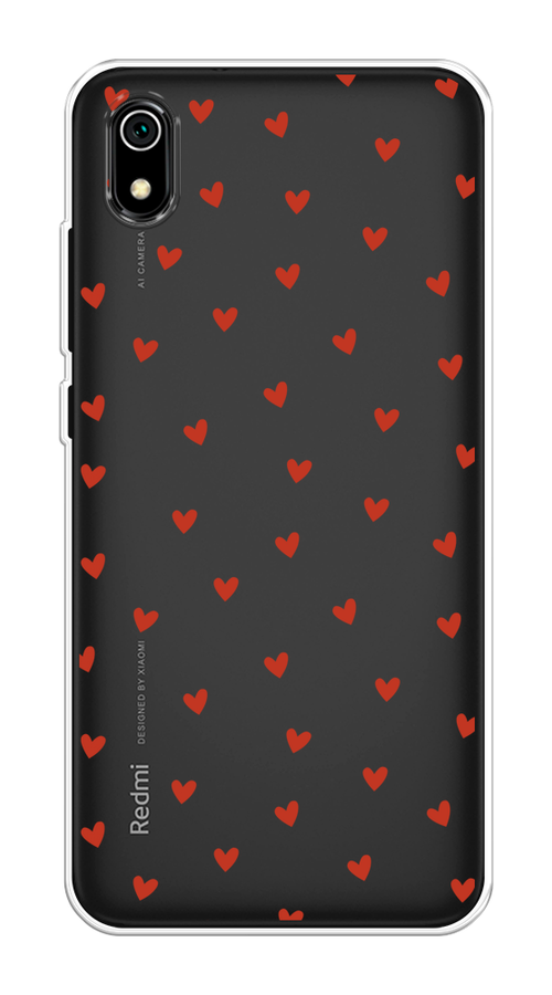 

Чехол на Xiaomi Redmi 7A "Red hearts", Красный;прозрачный, 35450-1