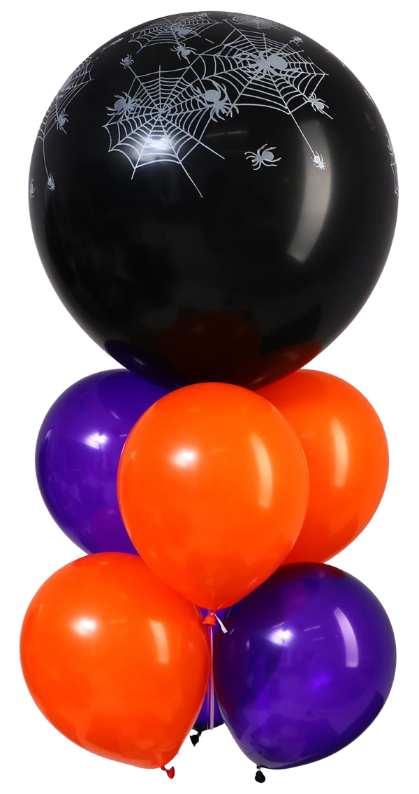 Букет из шаров «Хеллоуин – паутина», цвет фиолетовый, оранжевый, набор 7 шт.