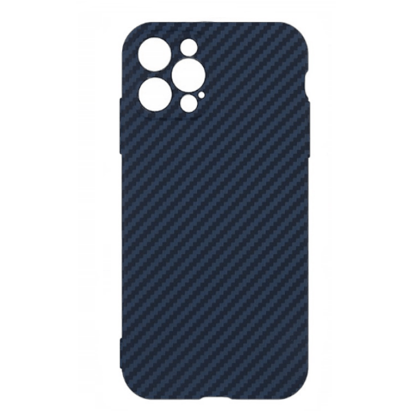 

Чехол Iphone 12 Pro Luxo Carbon Matte, синий