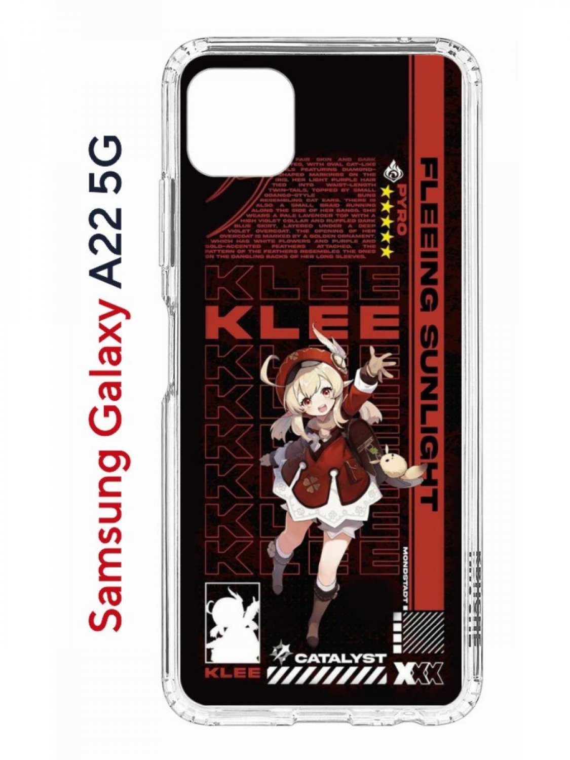 фото Чехол на samsung galaxy a22s 5g с принтом kruche print klee genshin, противоударный бампер кruче